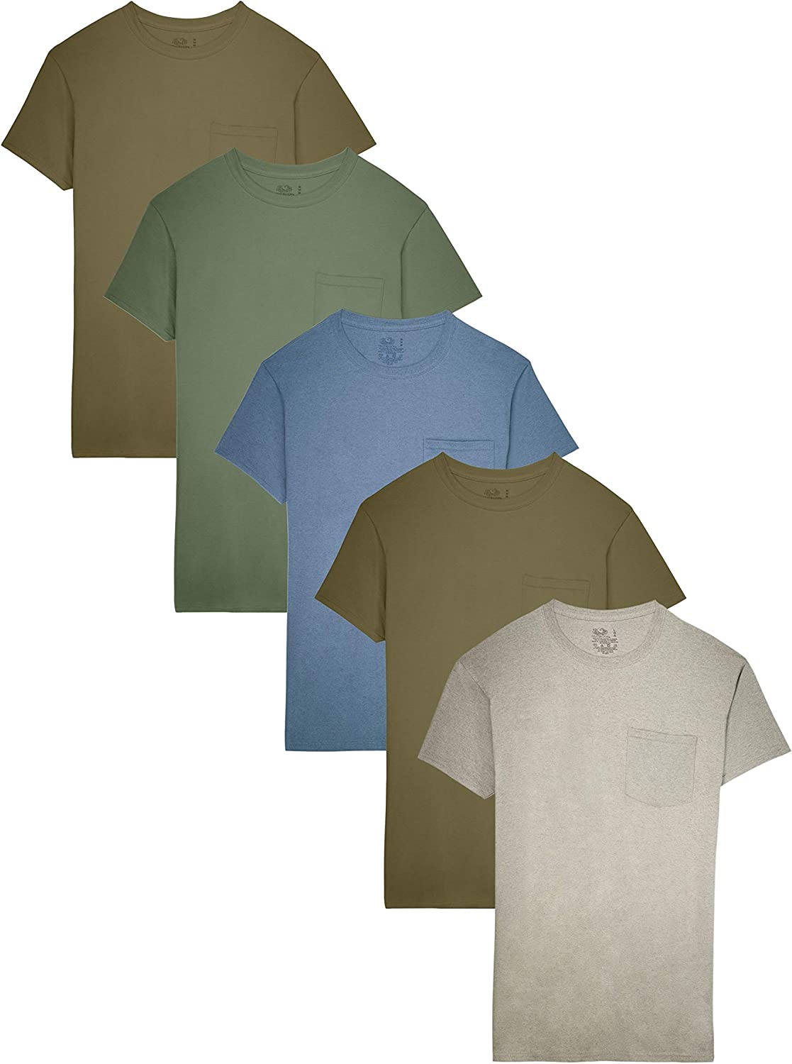 Fruit of the Loom Men's Pocket T-Shirt Multipack (5 Pack)