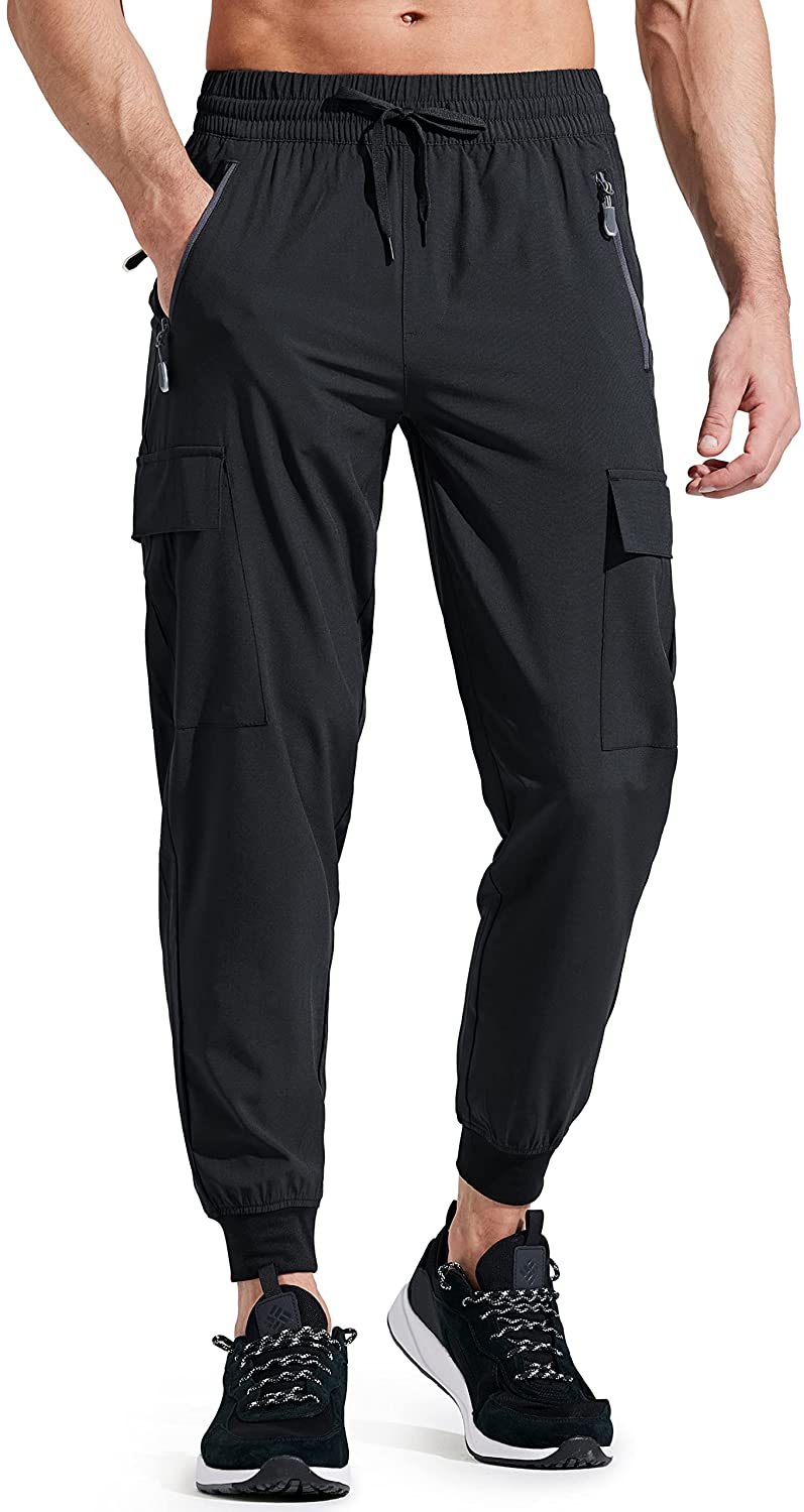 Libin Men's Lightweight Joggers Quick Dry Cargo Hiking Pants Track Running Workout Athletic Travel Golf Casual Outdoor Pants