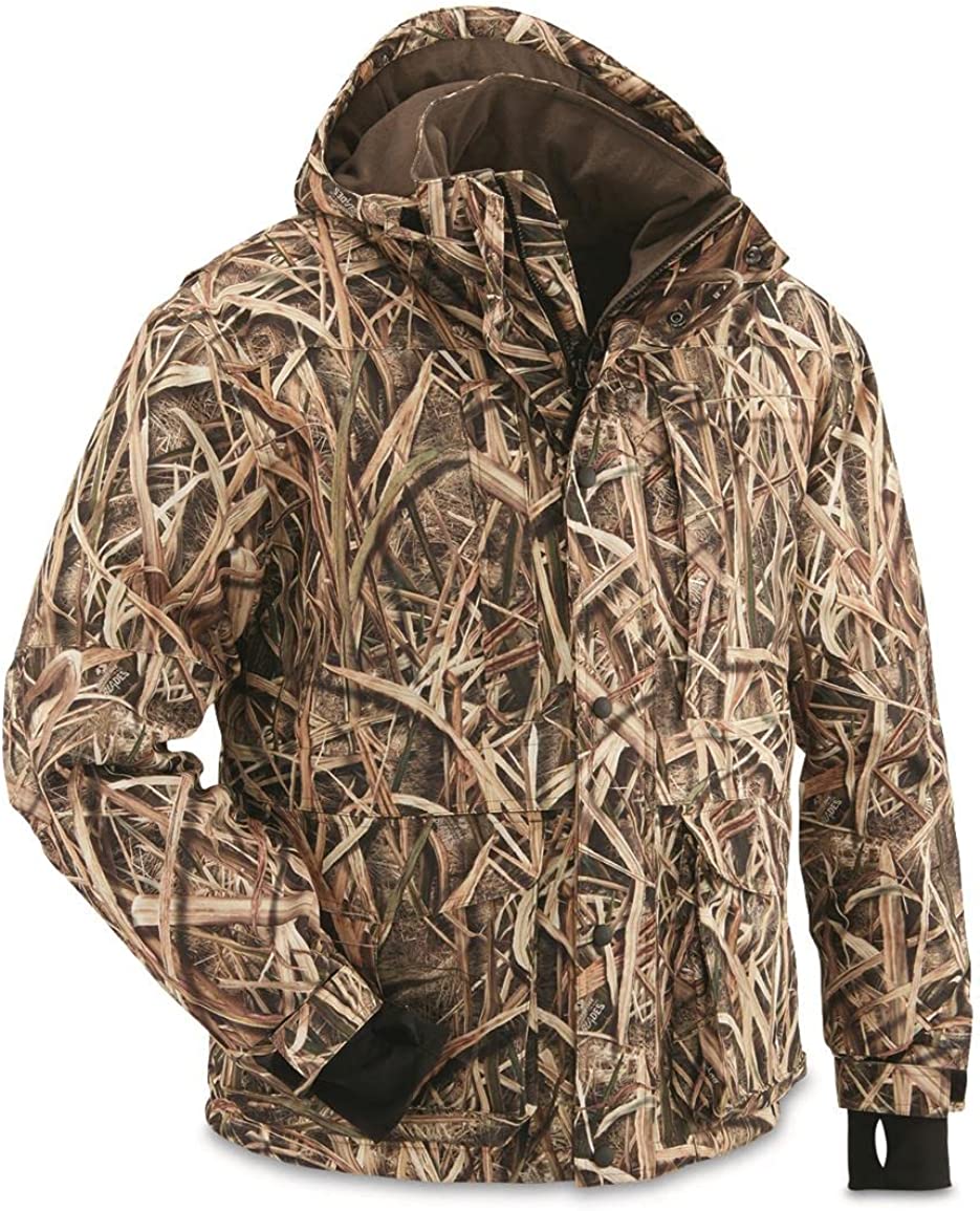 Guide Gear Men’s Waterfowl Hunting Camo Jacket Waterproof and Insulated