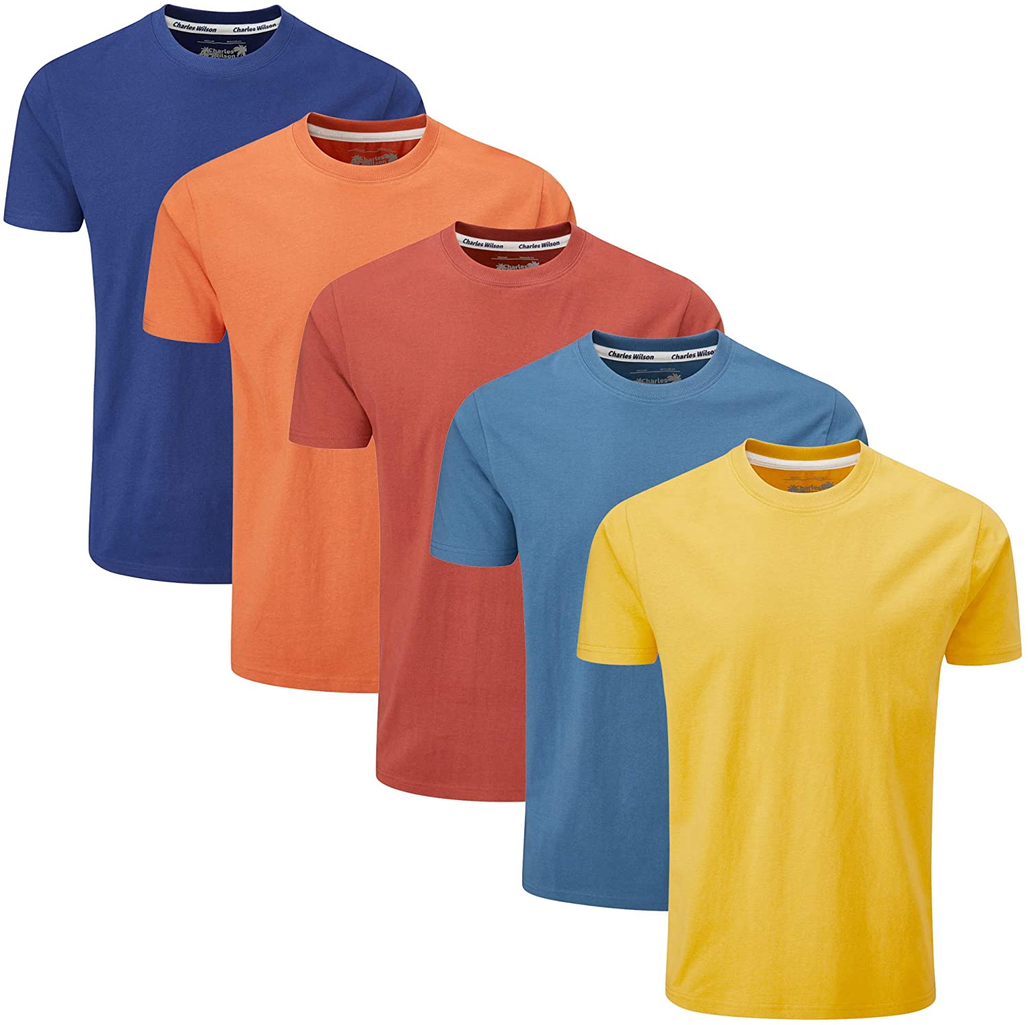 Charles Wilson Men's 5 Pack Midweight Crew Neck T-Shirt