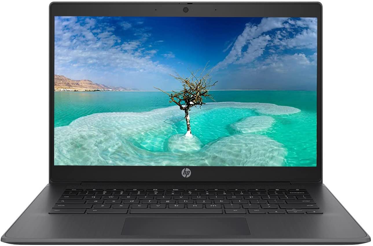2022 Newest HP 14" Flagship Chromebook, AMD Processor, 8GB LPDDR4, 32GB Storage, Chrome OS, Dale Black (Renewed) (Dale Black)