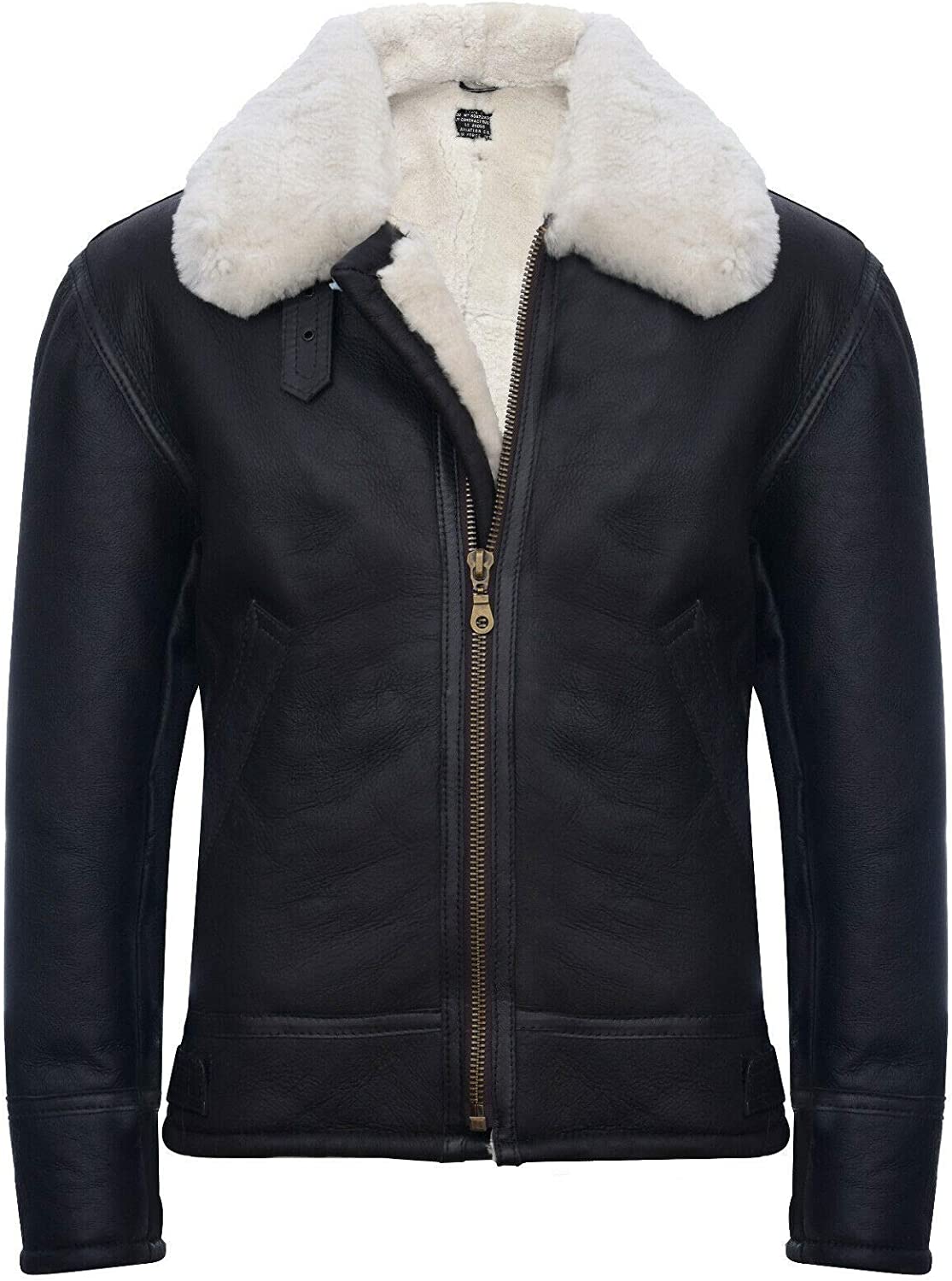 Men's B3 'Air Force' Real Shearling Sheepskin Aviator Pilot Flying Jacket