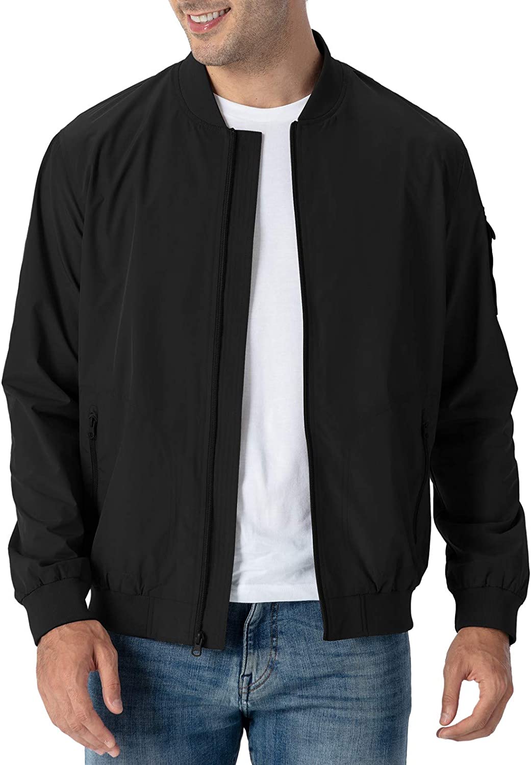 Rdruko Men's Lightweight Bomber Jacket Causal Varsity Flight Windbreaker Track Jacket