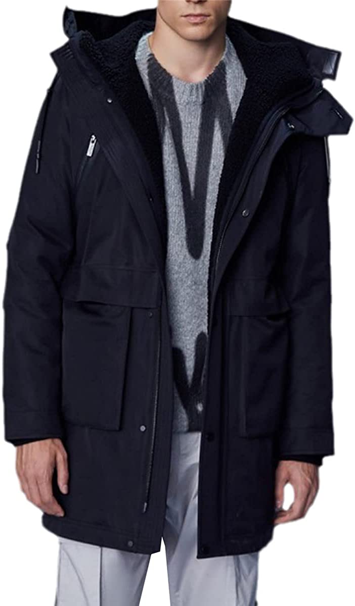 Men's Duck Down Hooded Tooling Down Jacket Winter Snow Warm Jacket For Wind And Cold Protection