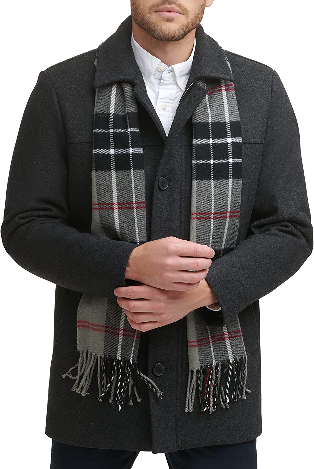 Dockers Men's Weston Wool Blend Scarf Coat