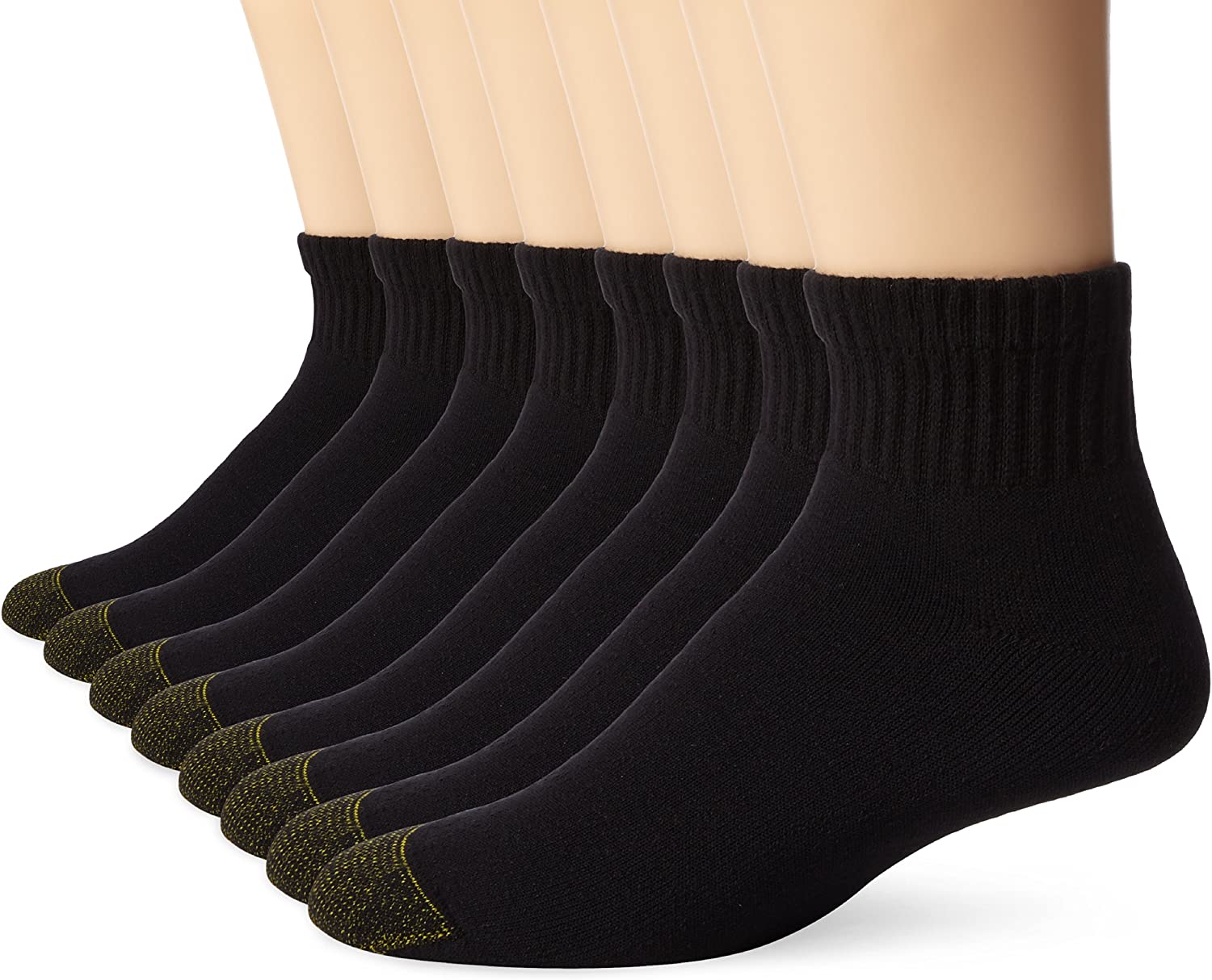 Gold Toe Men's Cotton Quarter Socks, 6+2 Bonus Pack