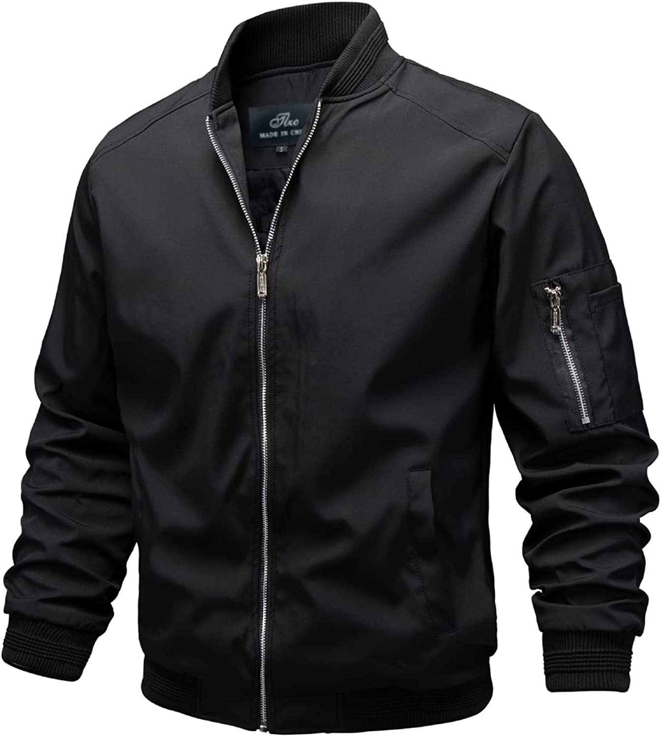 Men's Lightweight Bomber Jacket Windbreaker Slim Fit Active Coat Outerwear