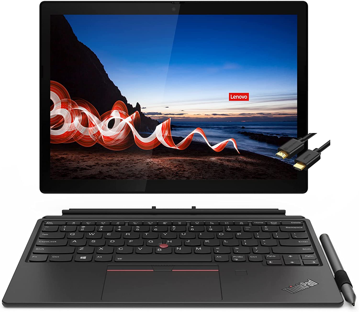 2022 Lenovo ThinkPad X12 Detachable 12.3" 2-in-1 Touchscreen (i7-1160G7, 16GB RAM, 512GB PCIe SSD, Precision Pen) FHD+ Business Tablet Laptop, Thunderbolt 4, Backlit, Fingerprint, IST HDMI, Win 10 Pro