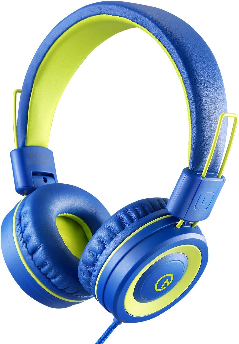 Kids Headphones with Microphone noot products K12 Stereo 5ft Long Cord with 85dB/94dB Volume Limit Wired On-Ear Headset for iPad/Amazon Kindle,Fire/Toddler/Boys/Girls/School/Travel/Plane(Blue/Lime)