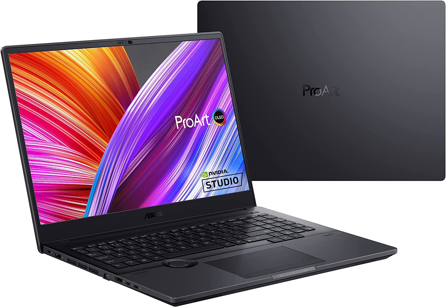 ASUS ProArt StudioBook 16 OLED Laptop, 16” 3840x2400 OLED display, AMD Ryzen 9, 32GB DDR4, 1TB PCIe SSD, Nvidia Geforce RTX 3060, Windows 11 Pro, H5600QM-XB96, Star Black
