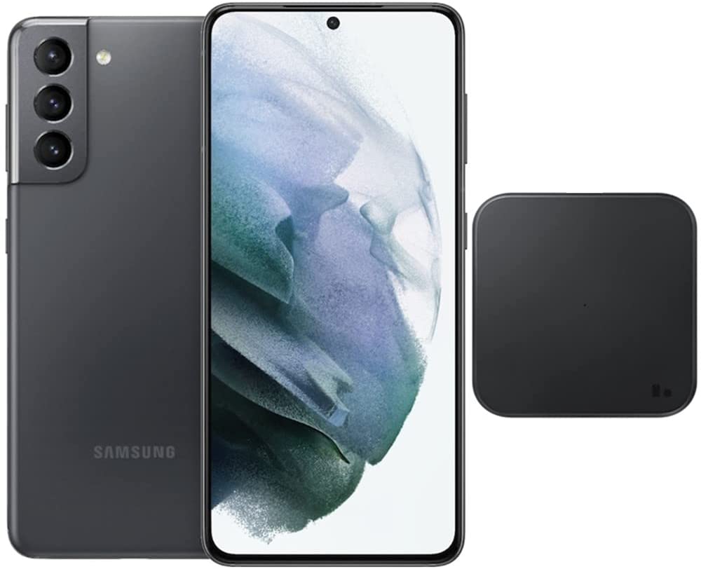 Samsung Galaxy S21 5G (128GB, 8GB) 6.2" AMOLED 120Hz, Snapdragon 888, Global 5G Volte Fully Unlocked (AT&T, Verizon, T-Mobile, Global) G991U1 (w/ 25W Charge Cube & Fast Wireless Charger, Gray)