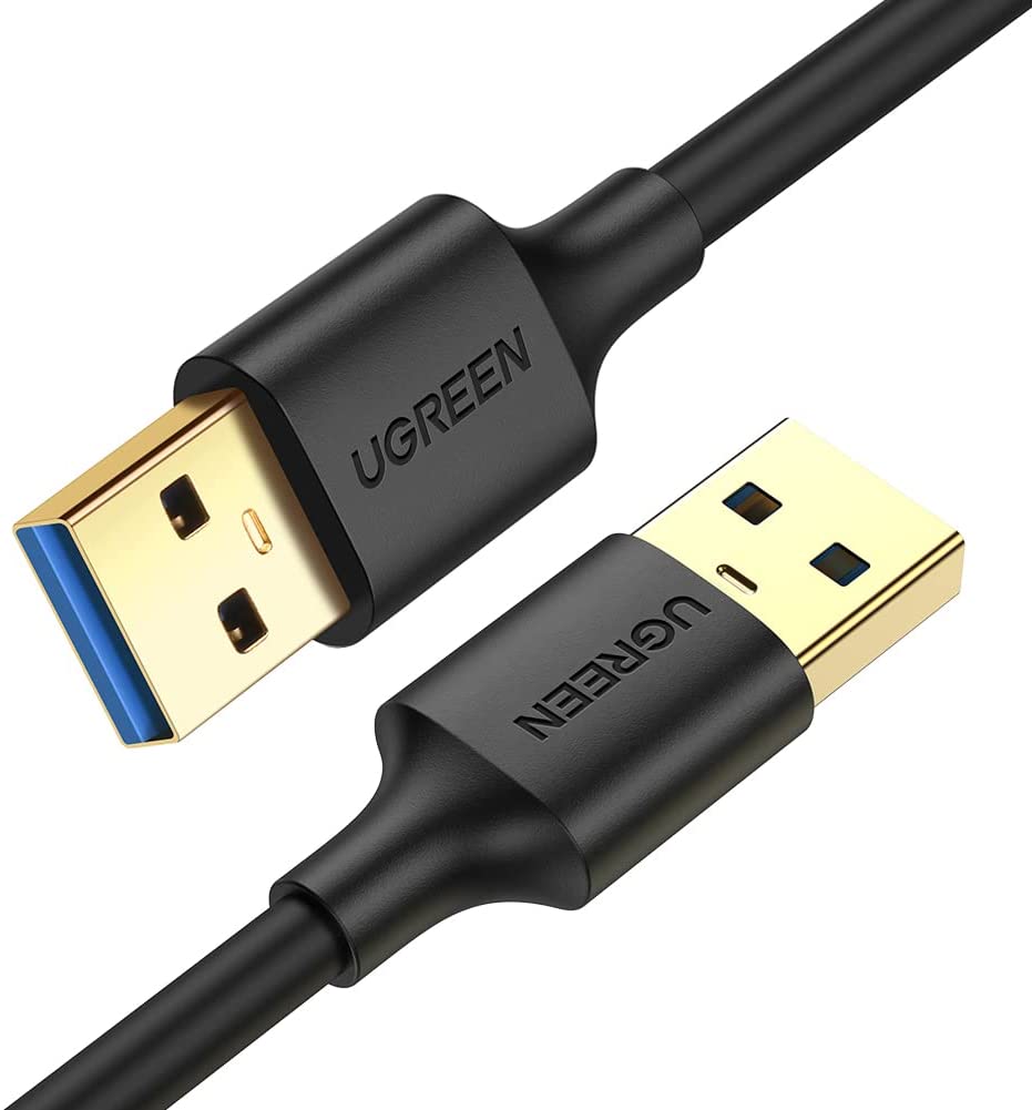 UGREEN USB to USB Cable, USB 3.0 Male to Male Type A to Type A Cable for Data Transfer Compatible with Hard Drive, Laptop, DVD Player, TV, USB 3.0 Hub, Monitor, Camera, Set Up Box and More 1.5FT