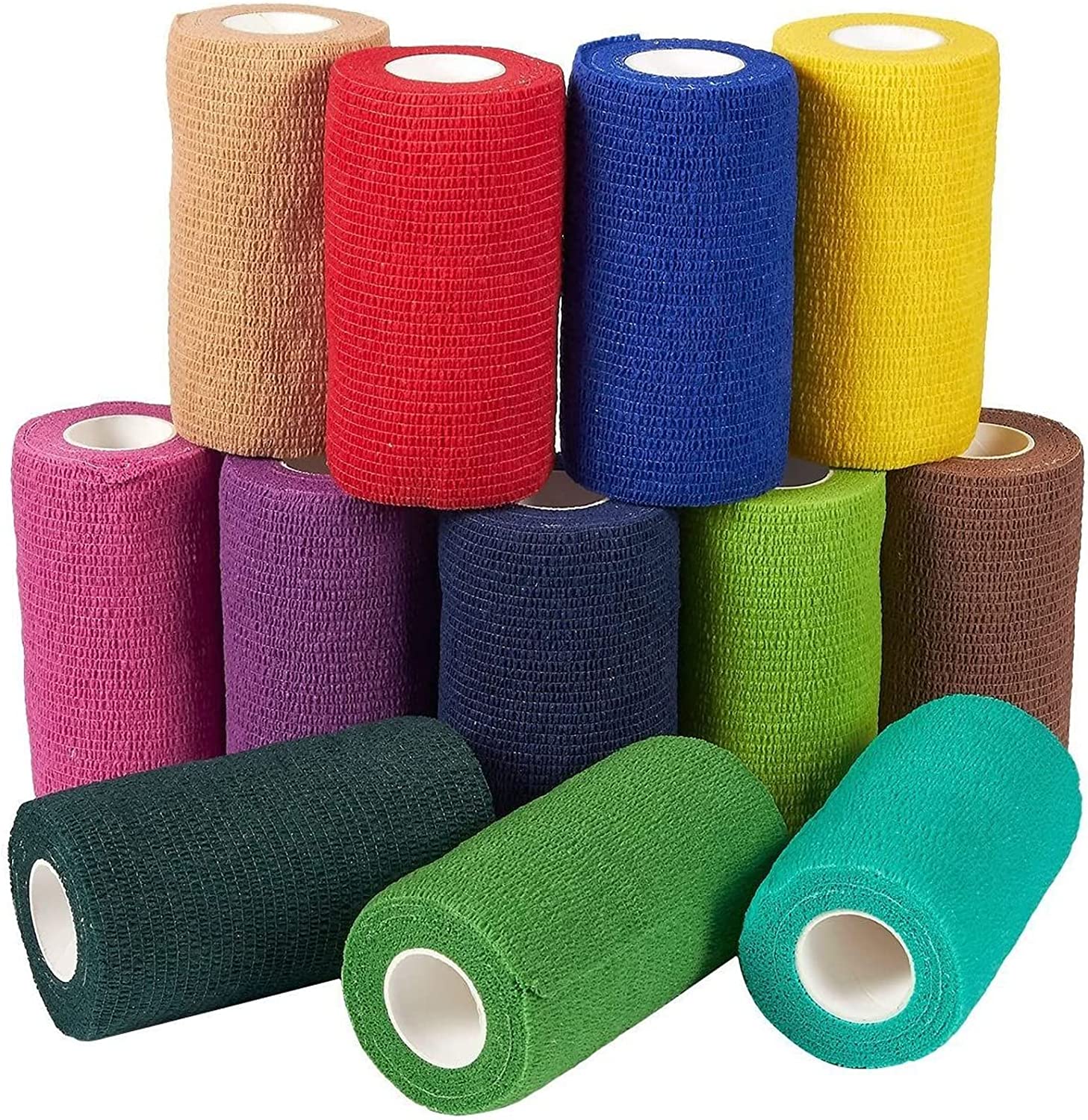 12 Pack Self Adhesive Bandage Wrap, Cohesive Tape (4 in. x 5 yd.)
