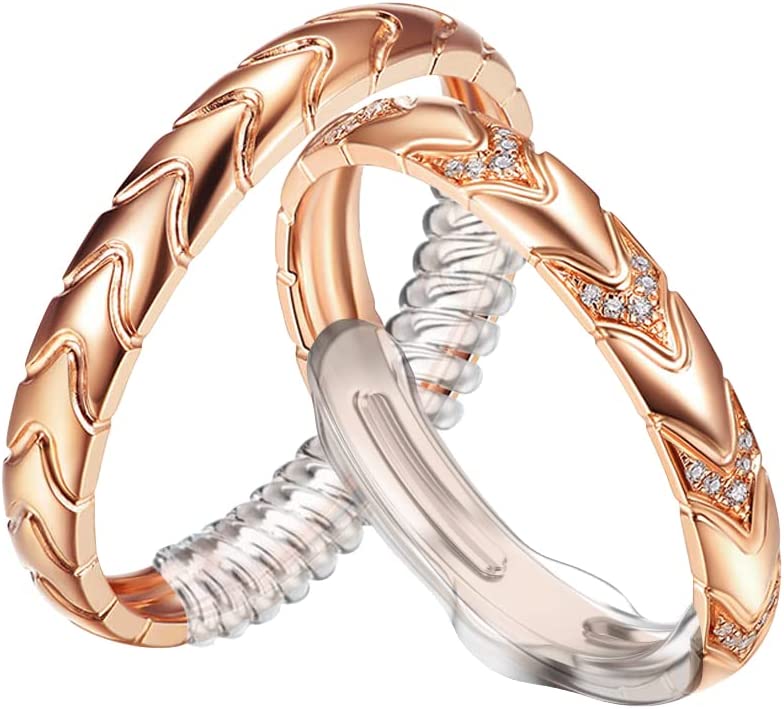 Ring Size Adjuster for Loose Rings, Multiple Size, Ring Sizer, Mandrel for Making Jewelry Guard, Resizer, Spacer, Spiral Silicone Tightener Set with Polishing Cloth