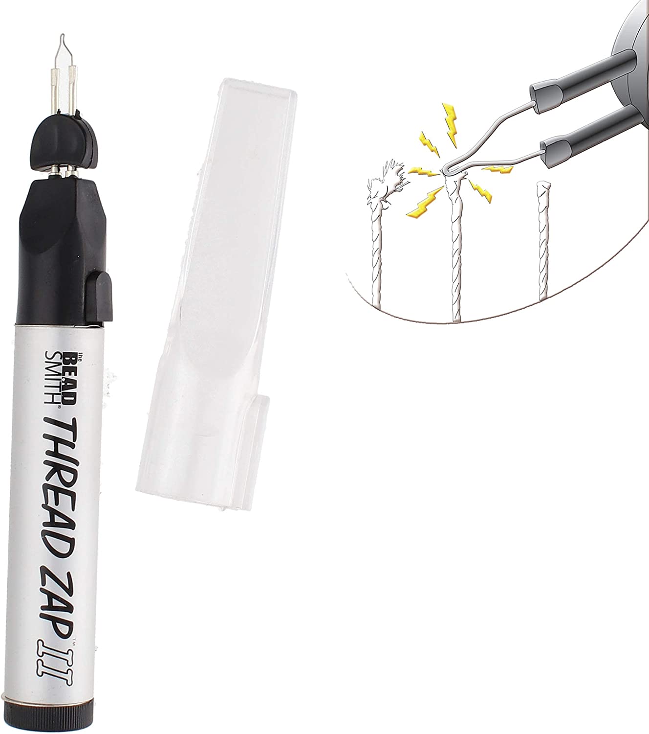 The Beadsmith Thread Zap, Thread Burner, 5.25 inches, Push Button, Battery Operated (1xAA), Trim, Burn and Melt Thread with one Touch, Ideal for Finishing Bead Weaving and stringing Projects