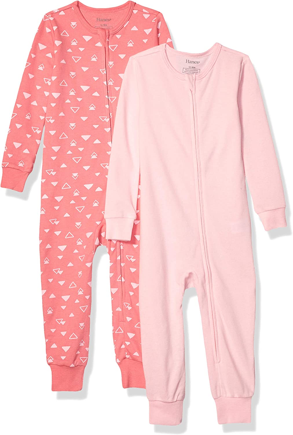 Hanes Ultimate Baby Zippin 2 Pack Sleep and Play Suits