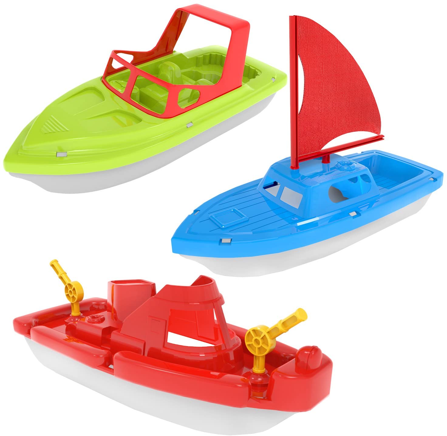 Bath Boat Toy, Pool Toy, 3 PCs Yacht, Speed Boat, Sailing Boat, Aircraft Carrier, Bath Toy Set for Baby Toddlers, Birthday Gift for Kids
