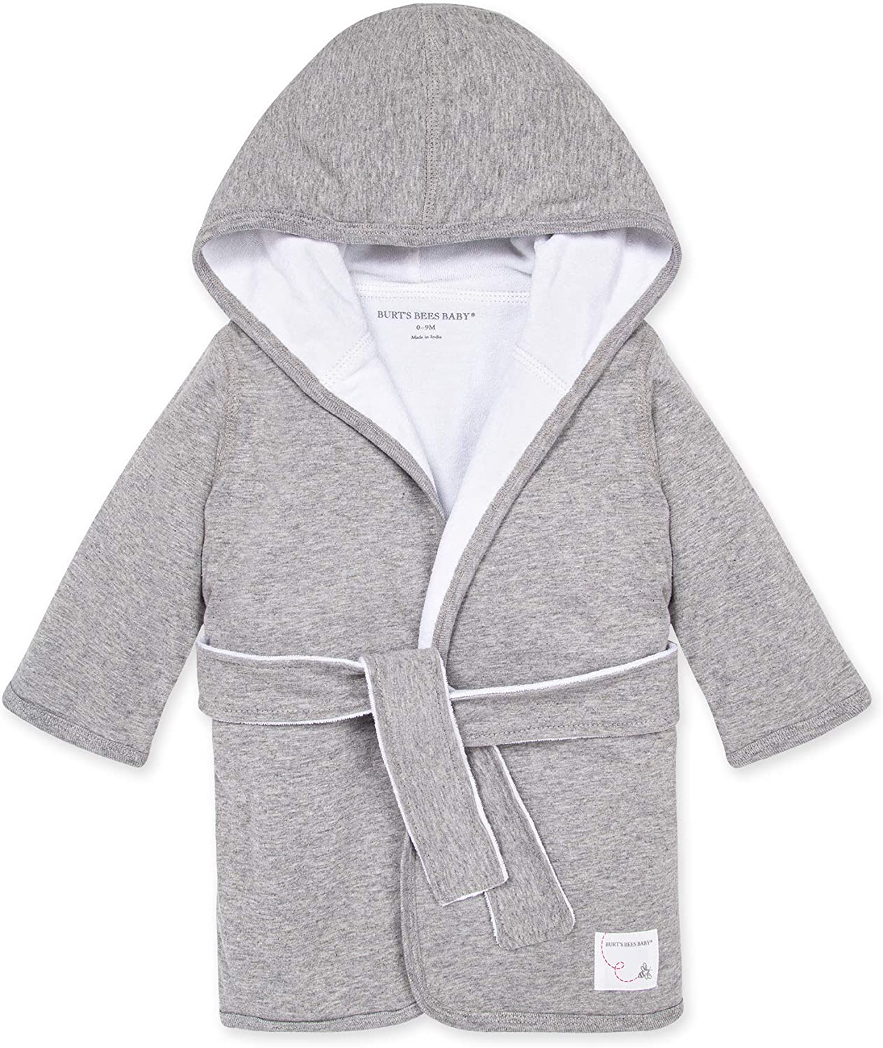 Burt's Bees Baby baby-girls Bathrobe, Infant Hooded Robe, Absorbent Knit Terry, 100% Organic Cotton, 0-9 Months