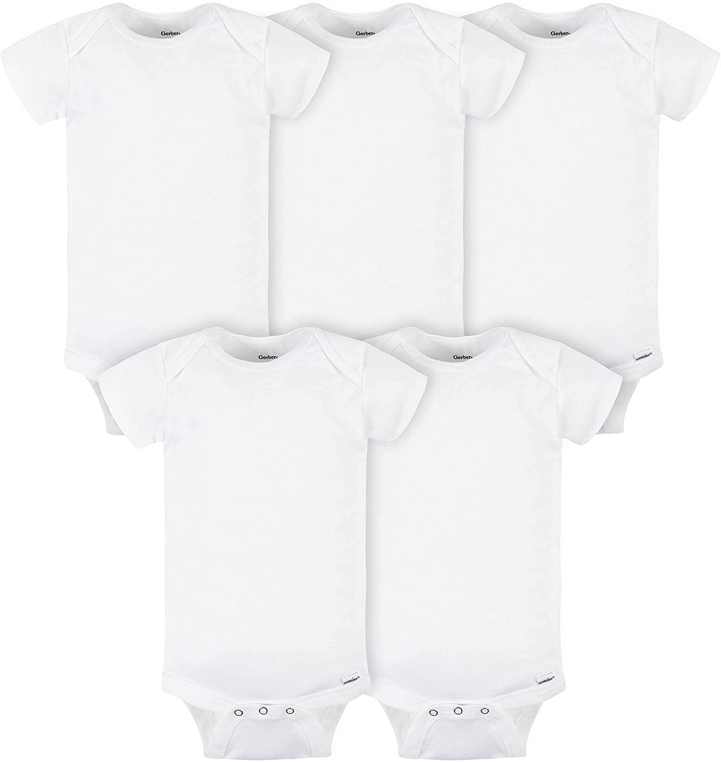 Gerber baby-boys 5-pack Solid Onesies Bodysuits