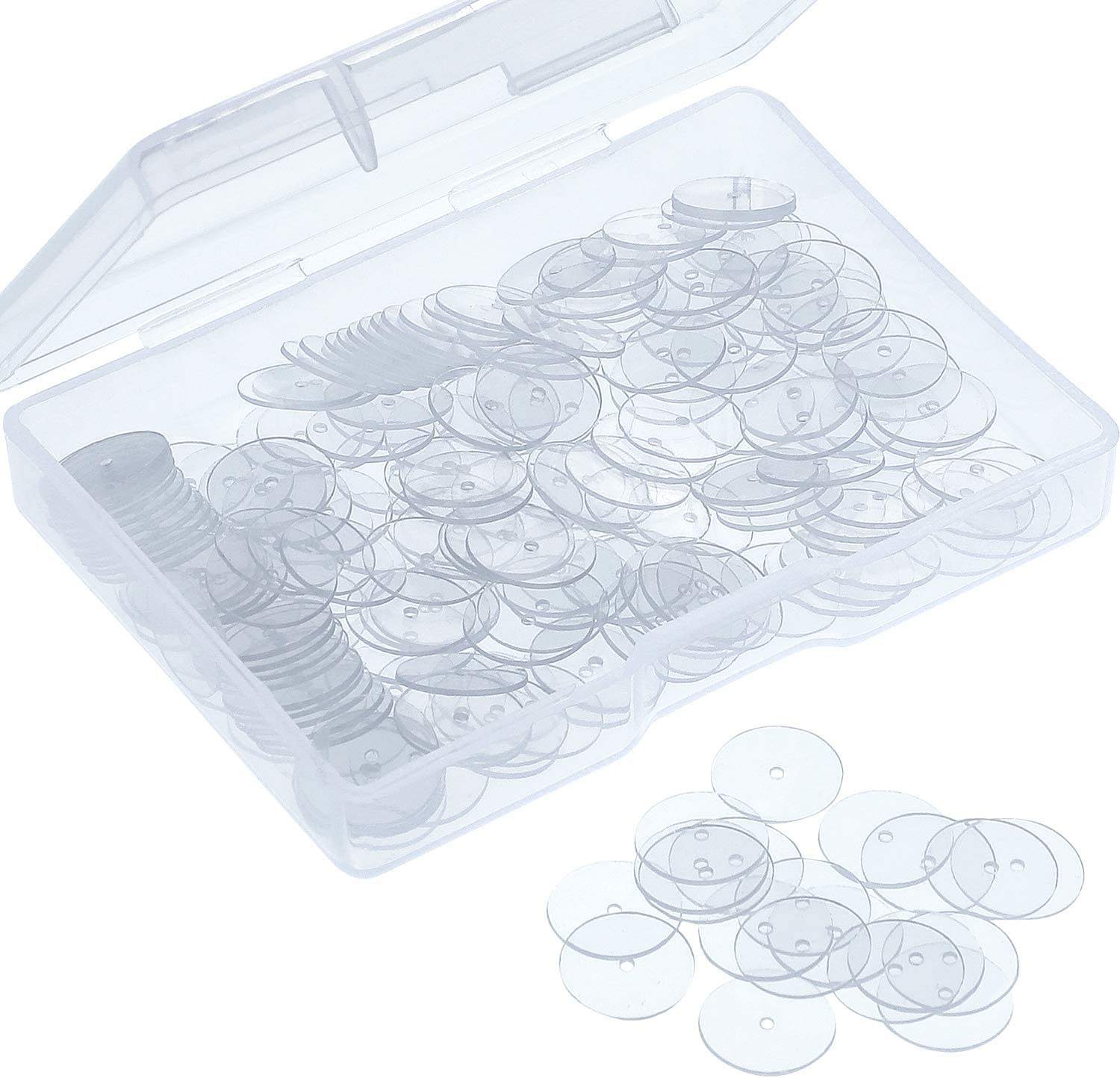 WILLBOND Clear Disc Pads to Stabilize Earrings, Plastic Discs for Earring Backs (200)
