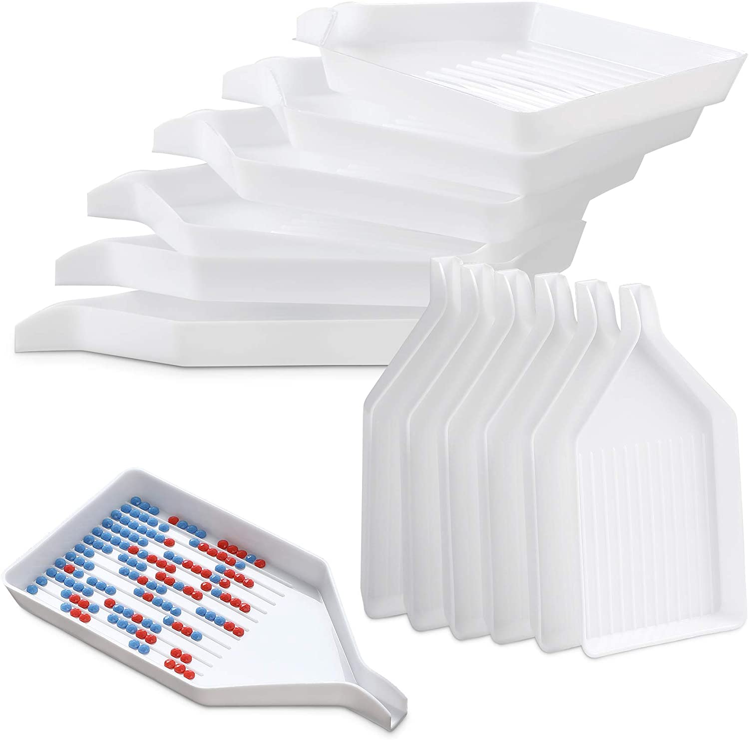 6PCS Plastic Diamond Art Painting Bead Sorting Trays (3.8 x 2.2 Inches), Accessories and Tools for DIY Crafts