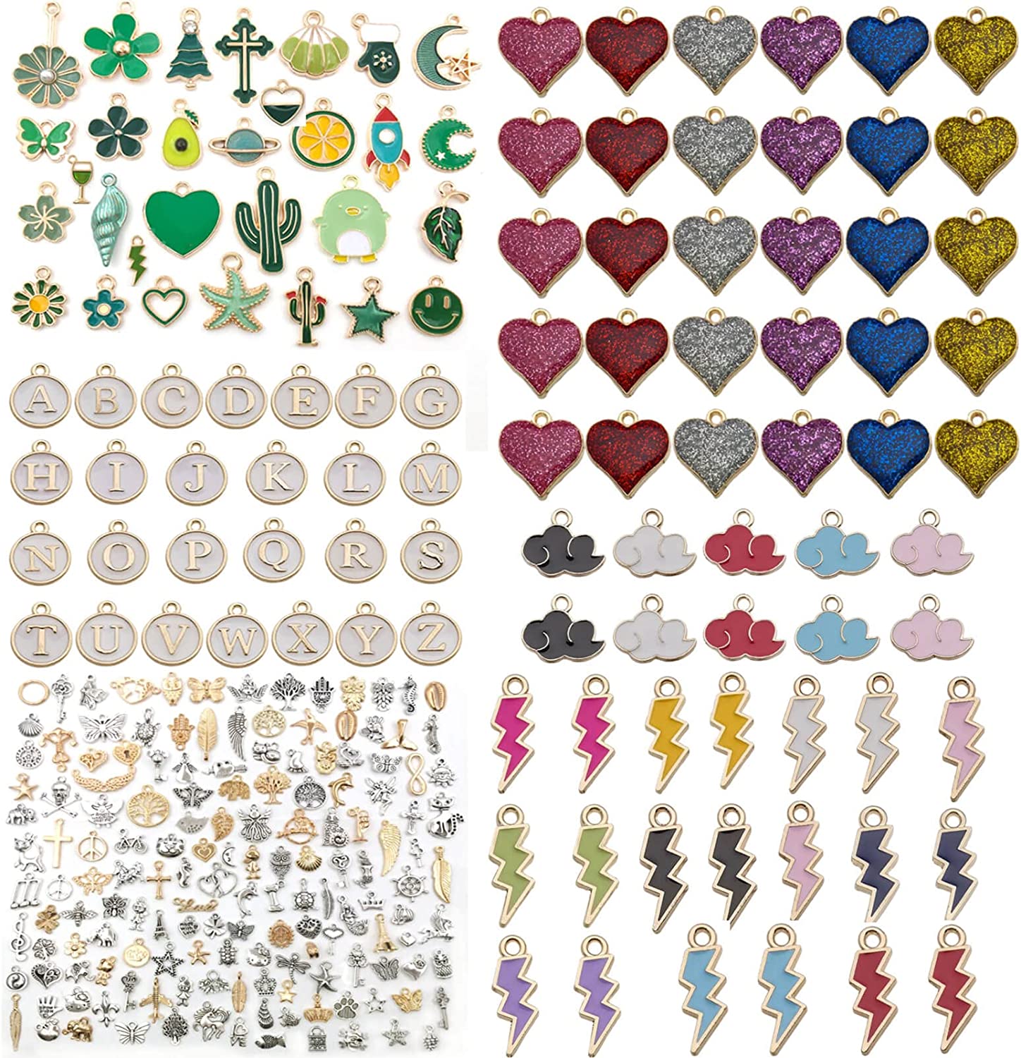 266Pcs Charms for Jewelry Making,Gold Pendant Charms Wholesale Bulk Lots Jewelry Making Charms for DIY Necklace Bracelet Earrings Making Crafting Decoration