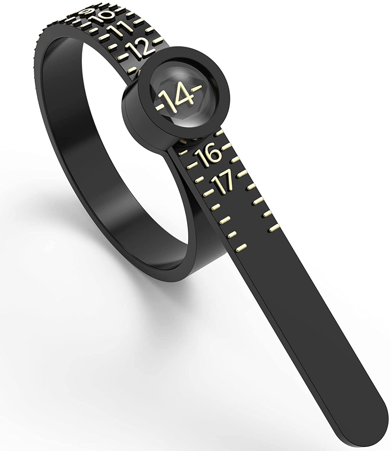 Ring Sizer, Dowsabel Ring Sizer Measuring Tool, Reusable Finger Size Measuring Tape with Magnified Glass, Clear and Accurate Jewelry Sizing Tool 1-17 USA Rings Size