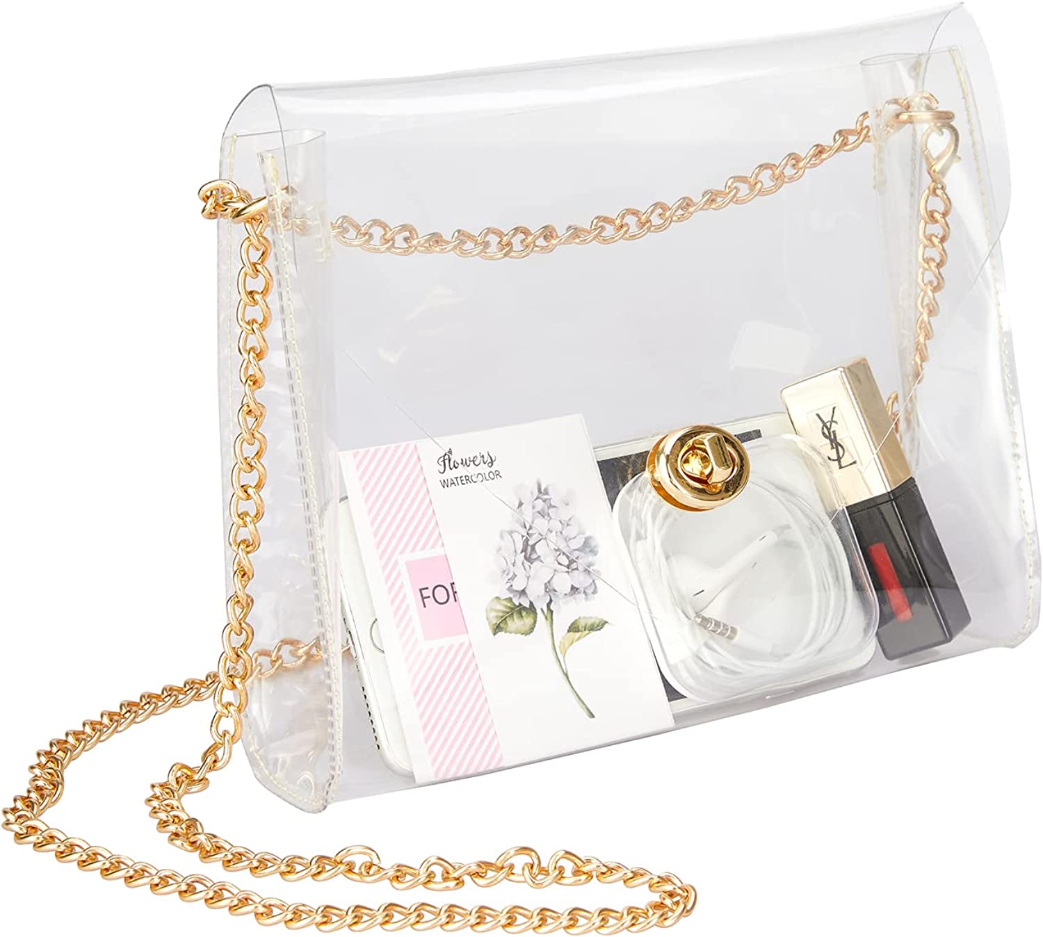 Clear Purse for Women, Clear Bag Stadium Approved, See Through Clear Handbag for Concerts Sports Events