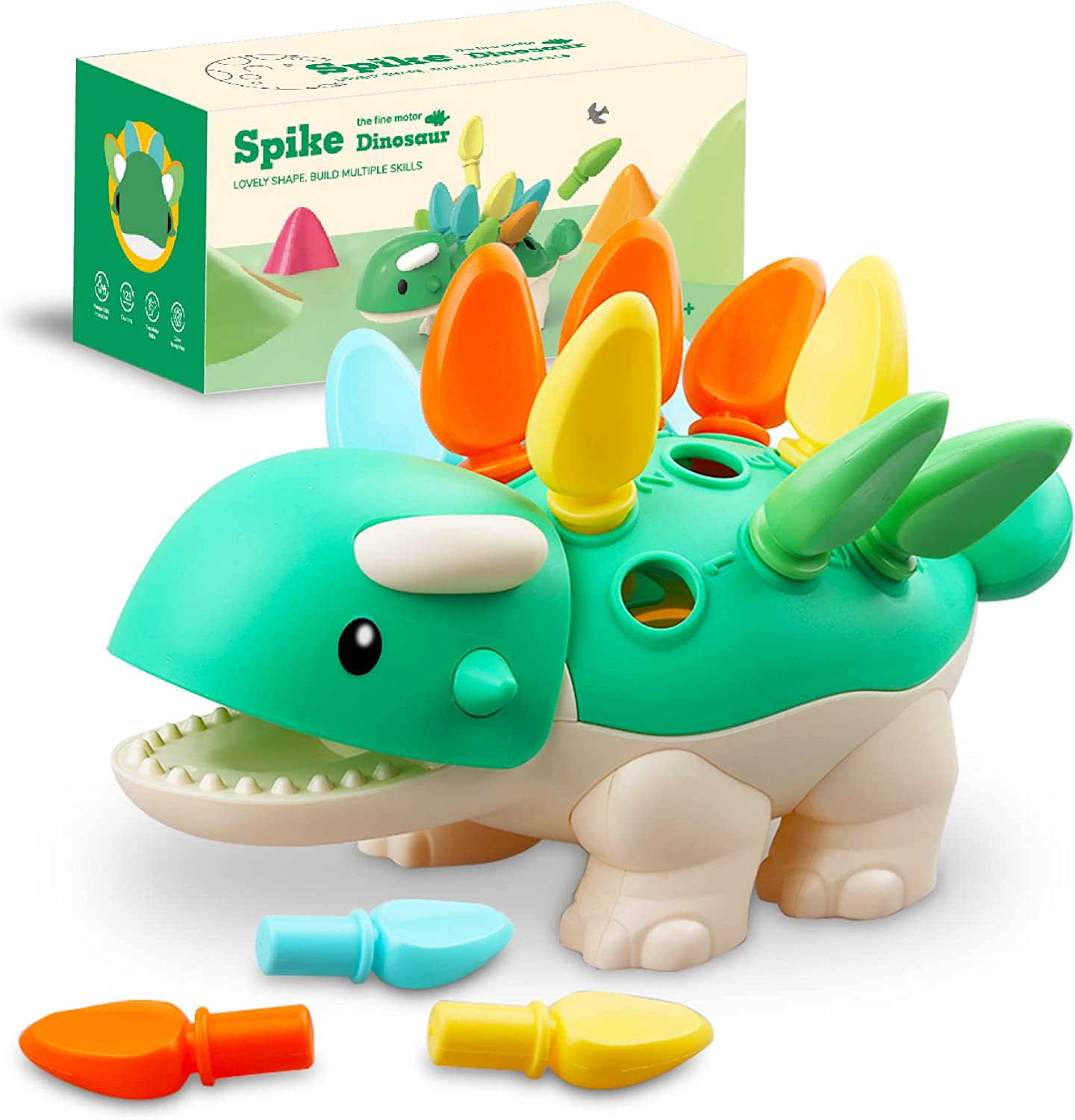 Toddler Montessori Toys Learning Activities Educational Dinosaur Games - Baby Sensory Fine Motor Skills Developmental Toys - Gifts for 6 9 12 18 Month Age 1 2 3 4 One Two Year Old Boys Girls Kids