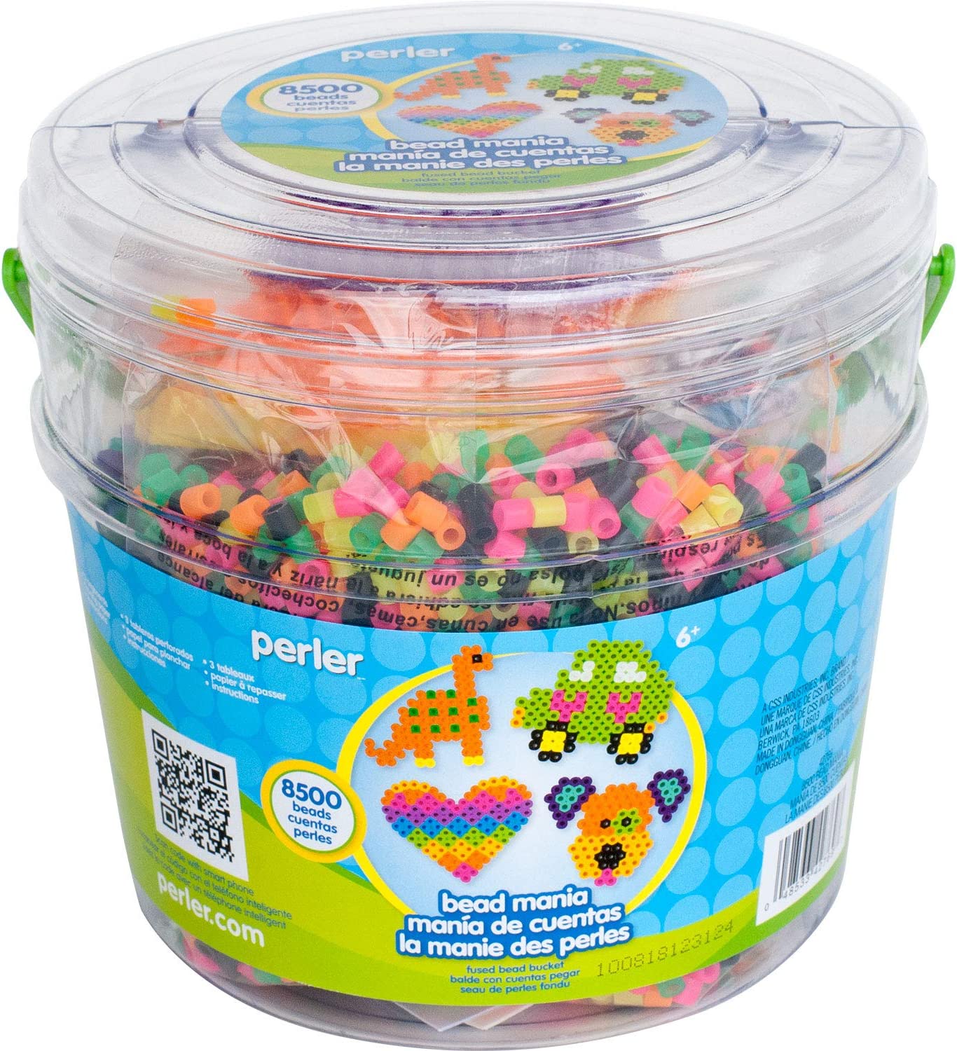 Perler Fuse Activity Bucket for Arts and Crafts, 8500 Beads, One Size, Multicolor