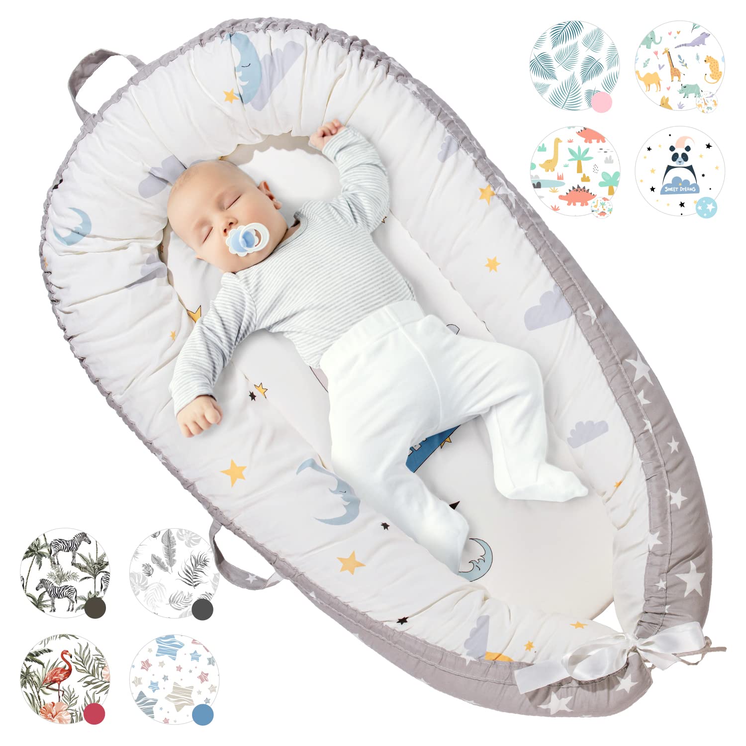 Pillani Baby Lounger - Baby Nest for 0-12 Months, Breathable Co Sleeper for Baby, Newborn Lounger for Cosleeping in Bed - Sleep Portable Bassinet, Newborn Essentials Infant Pillow (Seal)