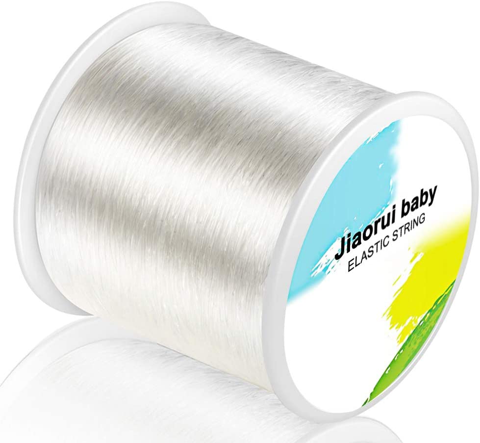 320 FT Jewelry Cord, Elastic Bracelet Rope Crystal Beading Cords, Transparent and Shiny Elastic Beaded Line, Can Easily Pass Through Beaded Jewelry, Suitable for DIY Jewelry Making, Bracelet Making