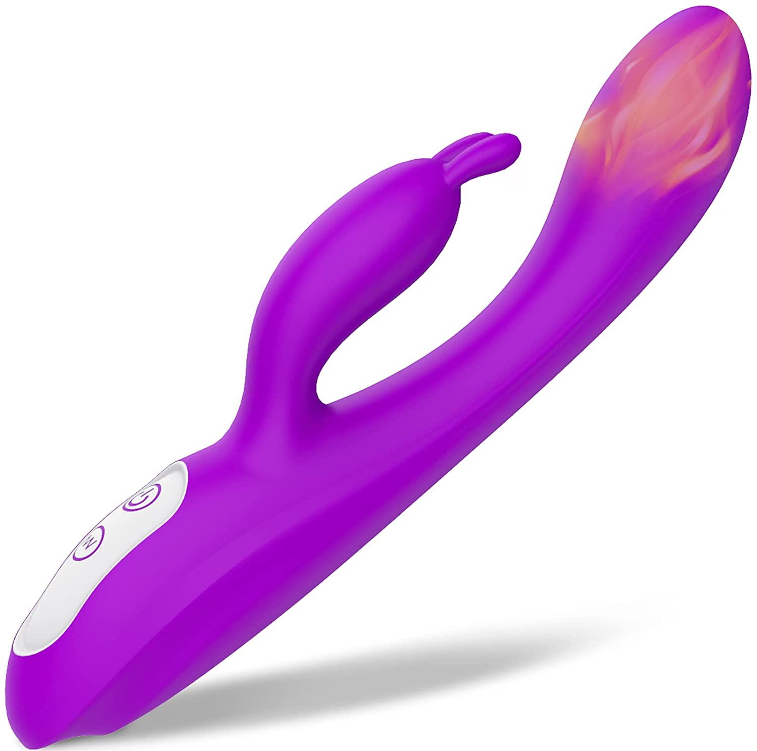 G Spot Rabbit Vibrator with Heating Function, Rose Sex Toys for Clitoris G-spot Stimulation,Waterproof Dildo Vibrator with 9 Powerful Vibrations Dual Motor Stimulator for Women or Couple Fun(Purple)