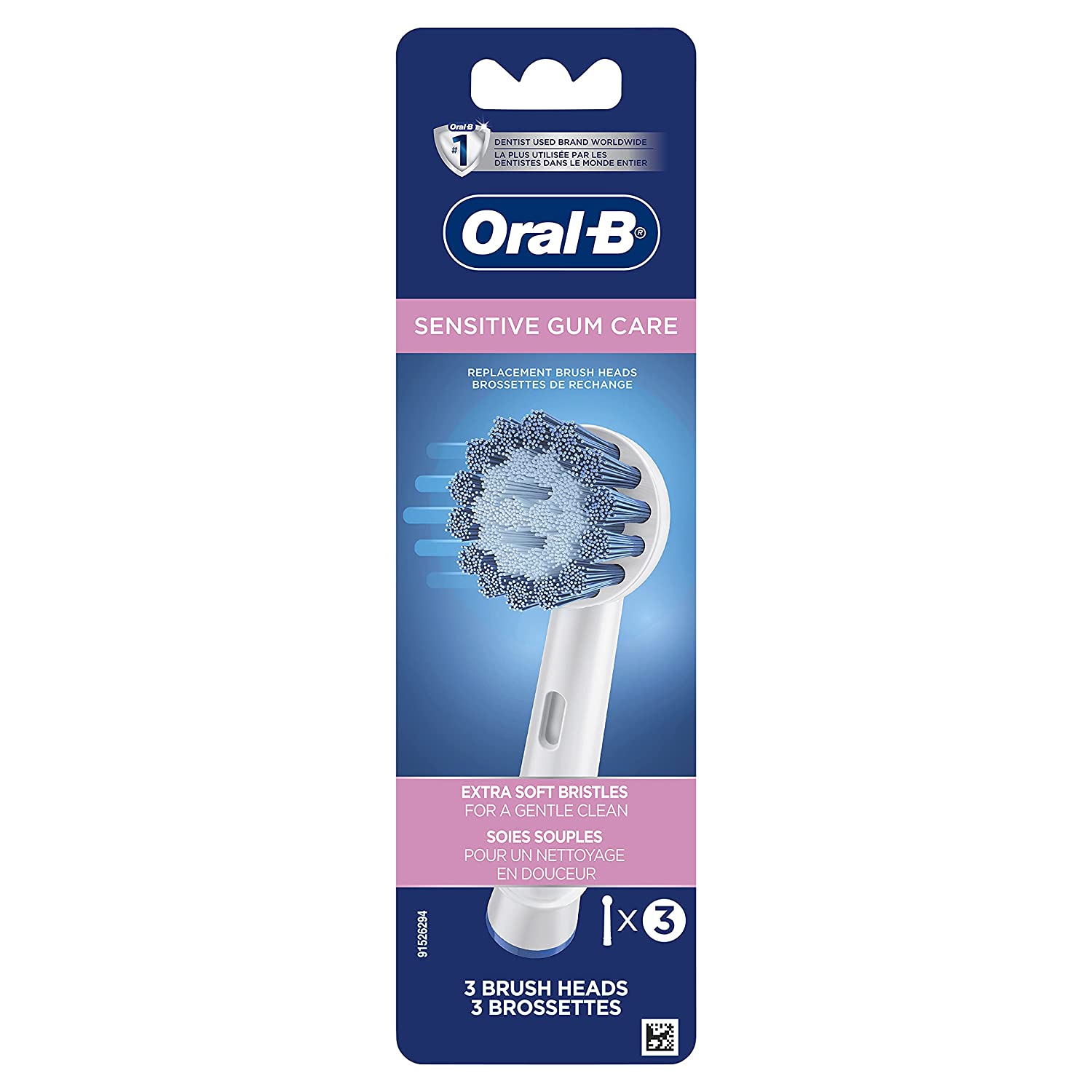 Oral-B Sensitive Gum Care Electric Toothbrush Replacement Brush Heads Refill, 3 Count