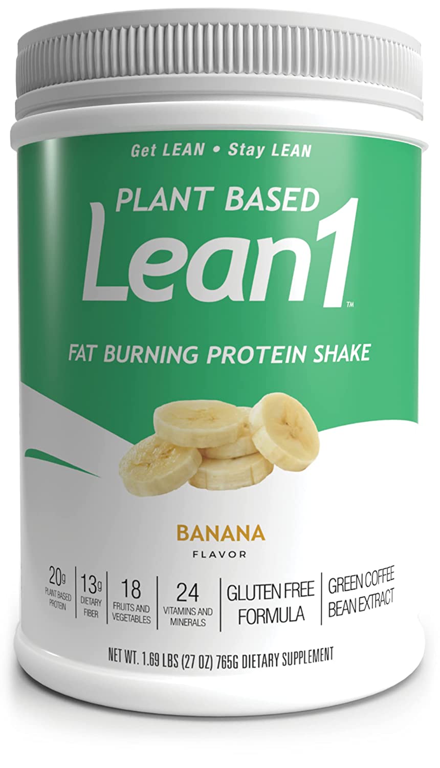 LEAN1 Nutrition53 Meal Replacement Powder for Weight Loss, Fat Burner, Appetite Control, Plant Based Banana (27 Ounce)