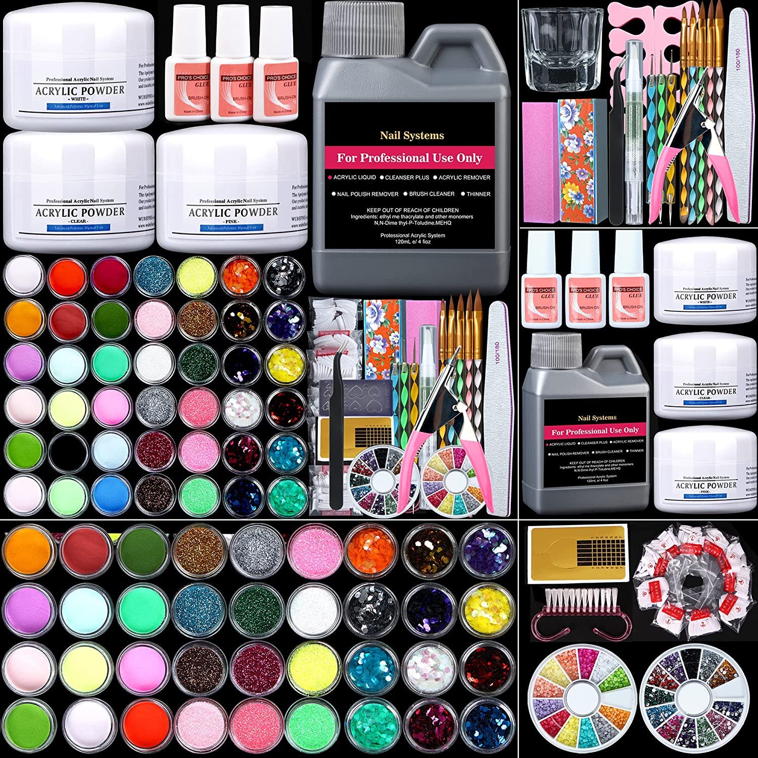 Acrylic Nail Kit Acrylic Powder and Liquid Monomer Set Professional Acrylic Nail Set with Everything