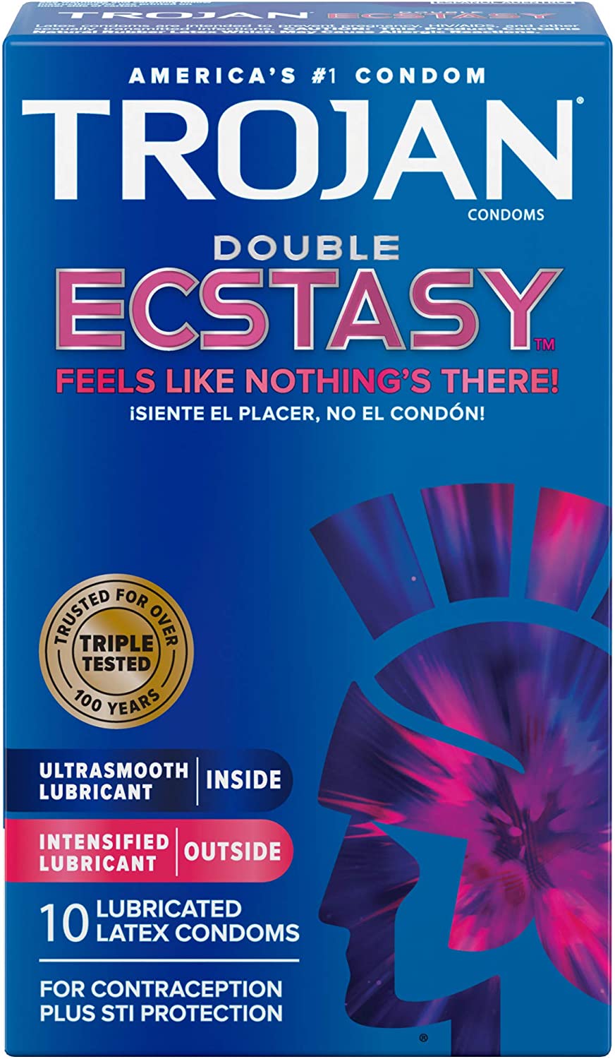 Trojan Double Ecstasy Lubricated Condoms - 10 Count