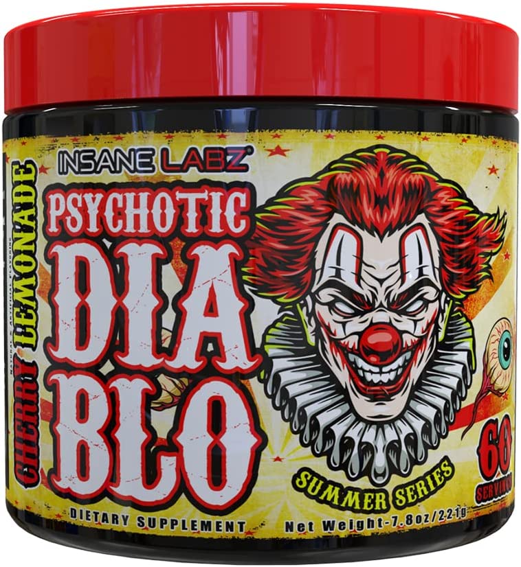 Insane Labz Psychotic Diablo Thermogenic Fat Burner for Men and Women with Grains of Paradise Theobromine Dandelion Root Extract Fueled by AMPiberry, Appetite Suppressant - 60 Servings