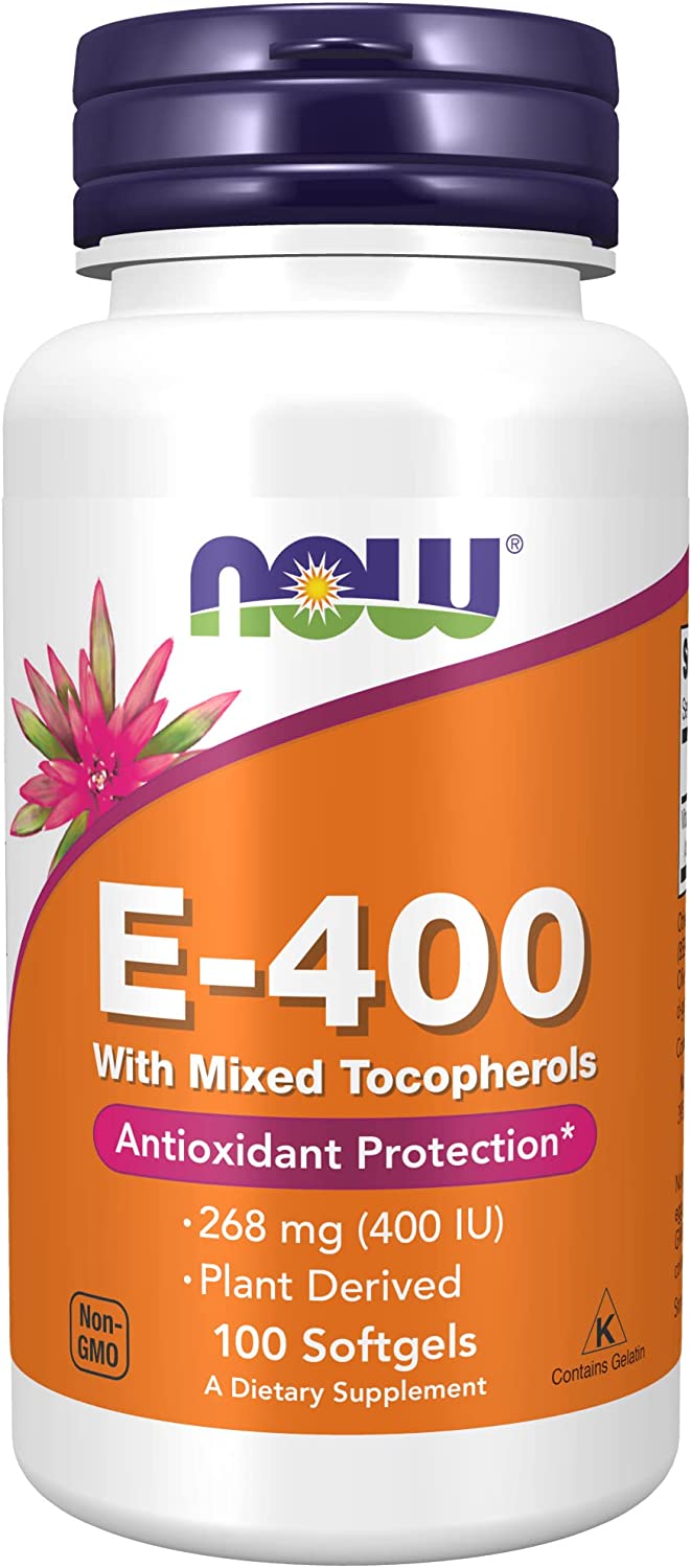 NOW Supplements, Vitamin E-400 IU Mixed Tocopherols, Antioxidant Protection*, 100 Softgels