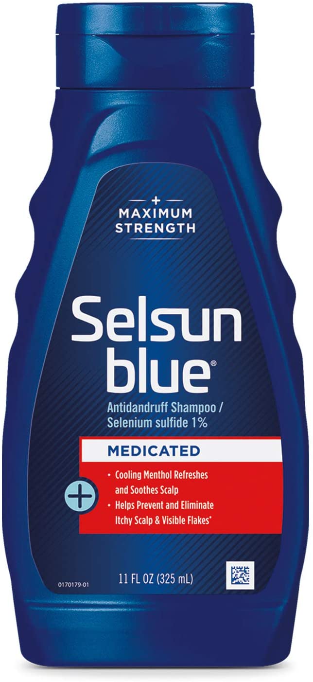 Selsun Blue Medicated Anti-dandruff Shampoo with Menthol, 11 fl. oz., Maximum Strength, Selenium Sulfide 1%