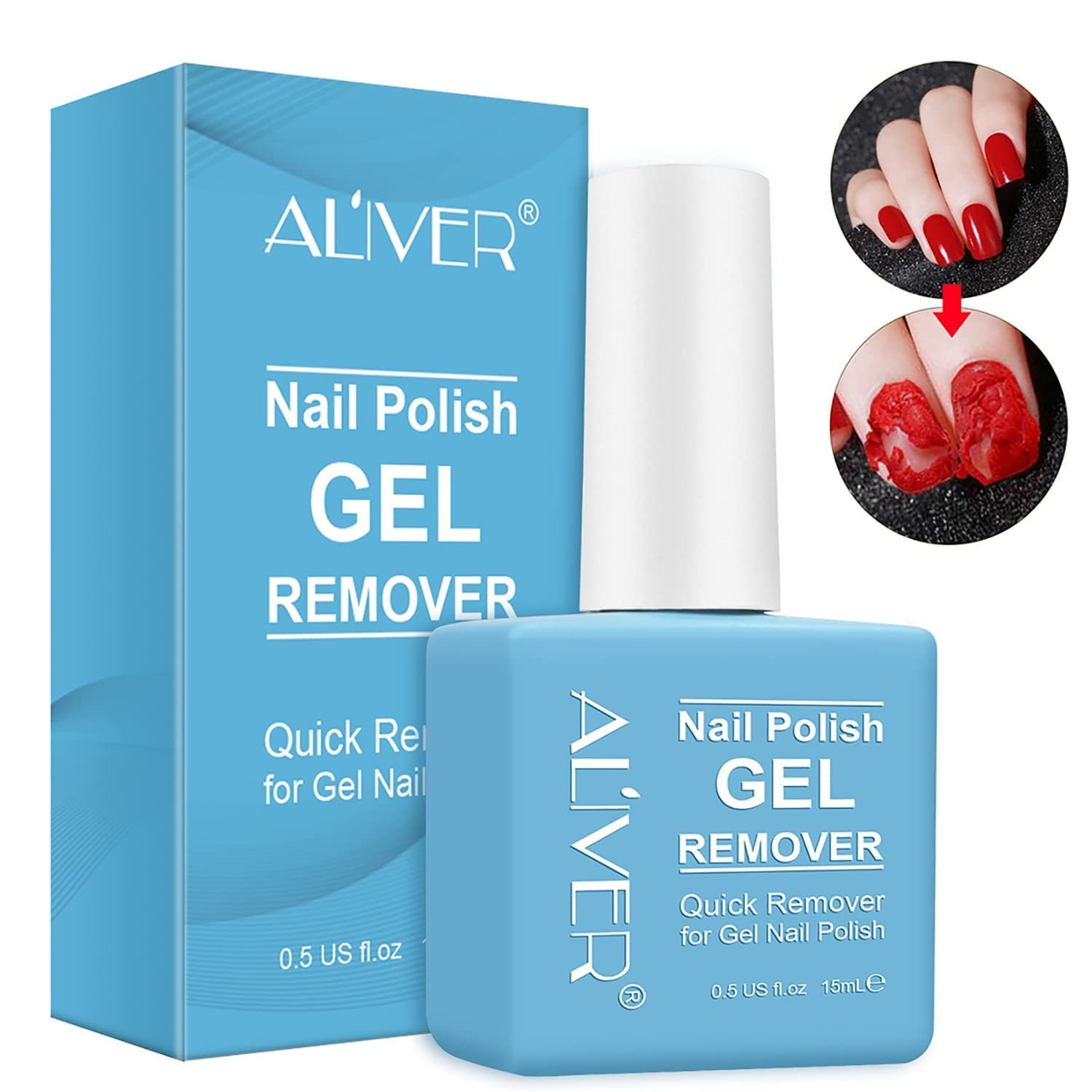 Gel Nail Polish Remover, Professional Remove Gel Nail Polish, gel polish remover for nails, No Need for Foil, Quick & Easy Polish Remover In 2-3 Minutes, No Need Soaking Or Wrapping-15ml