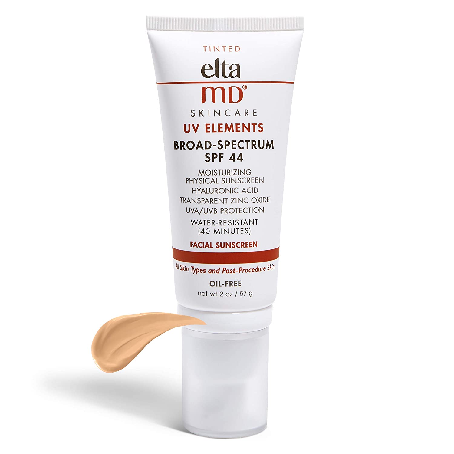 EltaMD UV Elements SPF 44 Tinted Moisturizer for Face with SPF, Tinted Mineral Sunscreen Moisturizer for Dry Skin, Hydrates Dry Skin, Oil Free Face Moisturizer, Dermatologist Recommended, 2.0 oz Tube